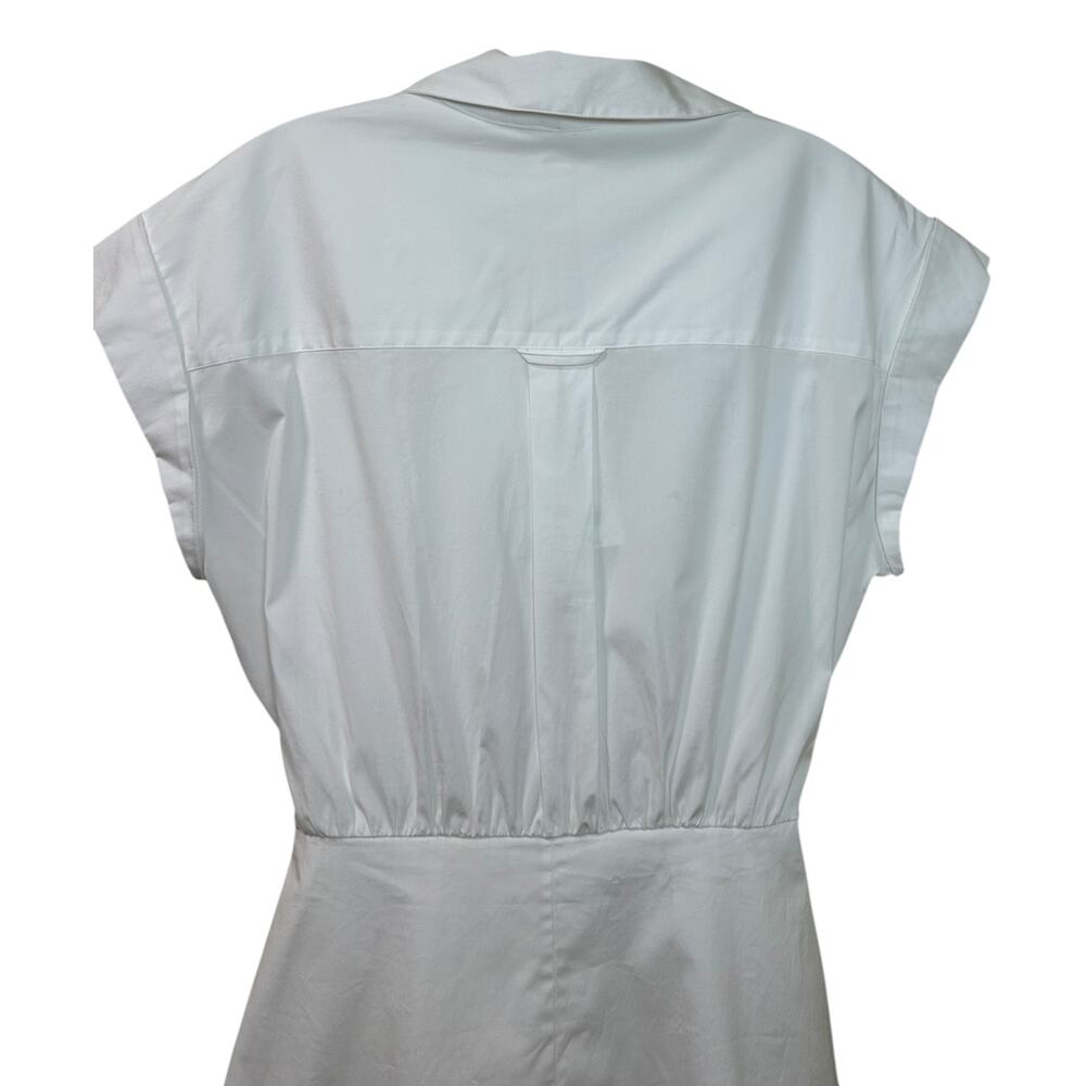Veronica Beard NWT 'Aimee' Mini Shirt-Dress Wrap-Tie Front Collared White Size 4 - Picture 9 of 11